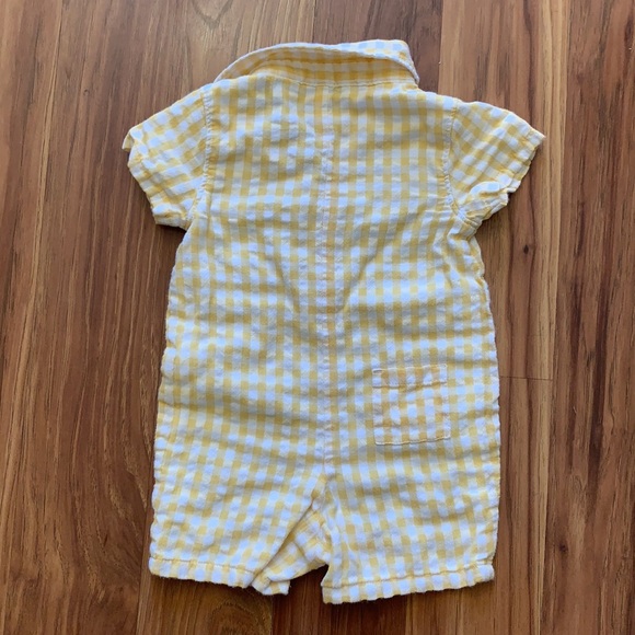 Janie and Jack Yellow and White Checkered Romper - Picture 5 of 6